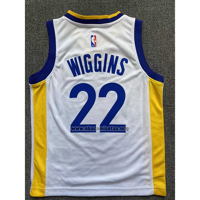 Camiseta Nino Golden State Warriors Andrew Wiggins NO 22 Association Blanco
